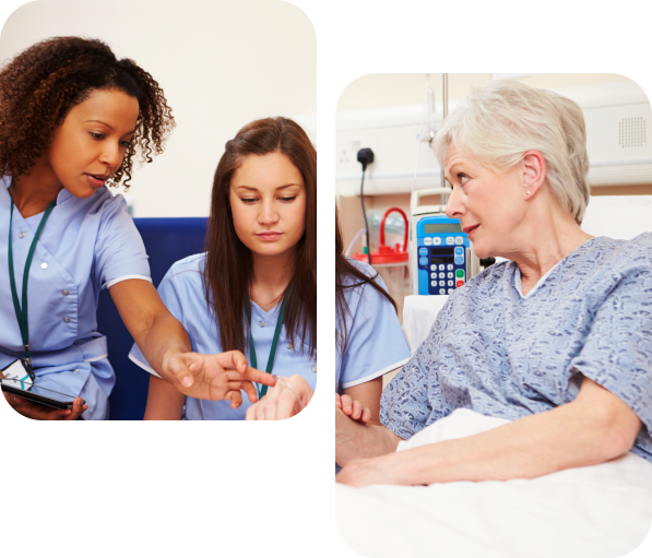 senior with woman caregiver